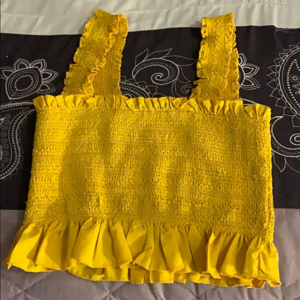 Forever 21 yellow crop top